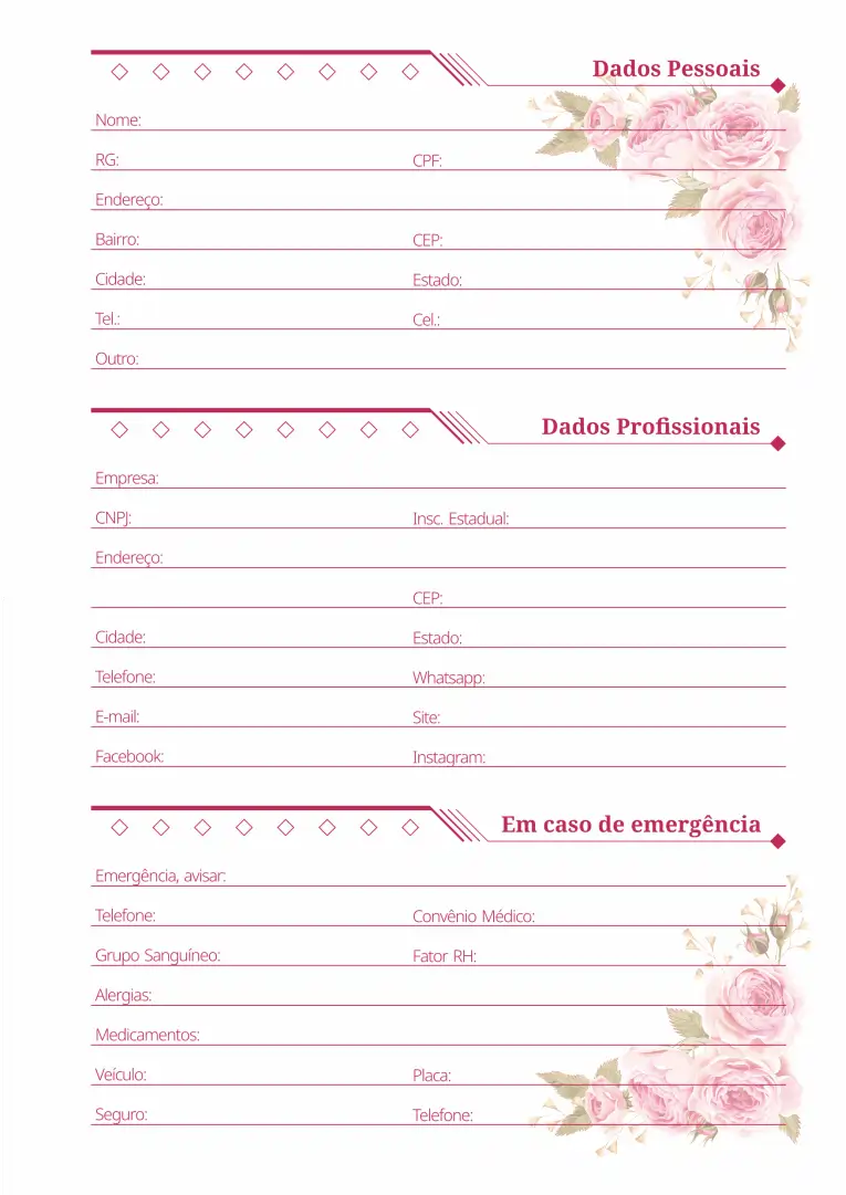 Agenda Floral Rosa - 2026 ou Permanente - Imagem 4