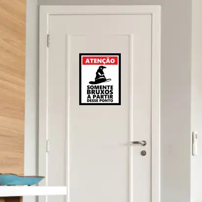 PLACA - Somente bruxos a partir desse ponto 20X25 - Imagem 2