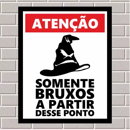 PLACA - Somente bruxos a partir desse ponto 20X25