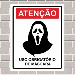 PLACA - Uso de máscara obrigatório 20X25