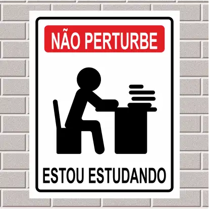 PLACA - Não perturbe, estou estudando 20X25