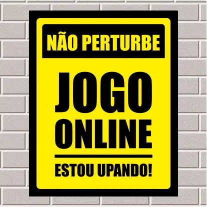 PLACA - Não perturbe, jogo online, estou upando 20X25