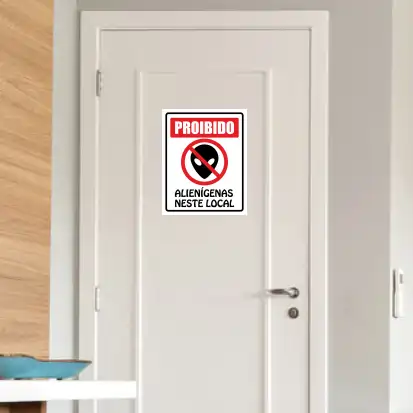 PLACA - Proibido ET neste local 20X25 - Imagem 2