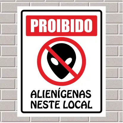 PLACA - Proibido ET neste local 20X25