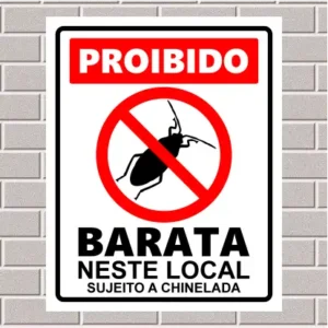 PLACA - Proibido barata neste local, sujeito a chinelada 20X25