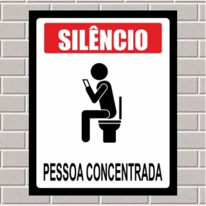 PLACA - Silêncio - Pessoa concentrada 20X25