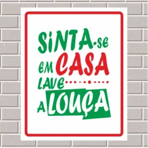 PLACA - Sinta-se em casa, lave a louça 20X25